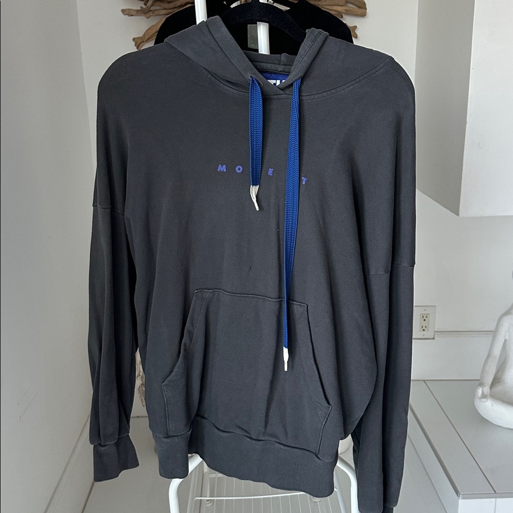Mother Move it - Men's Black Hoodie with Blue Accents